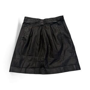 Vintage J. Crew Black 100% Leather Mini Skirt